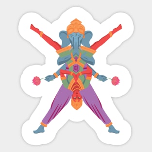 Hindu God and Goddess Acro yoga Sticker